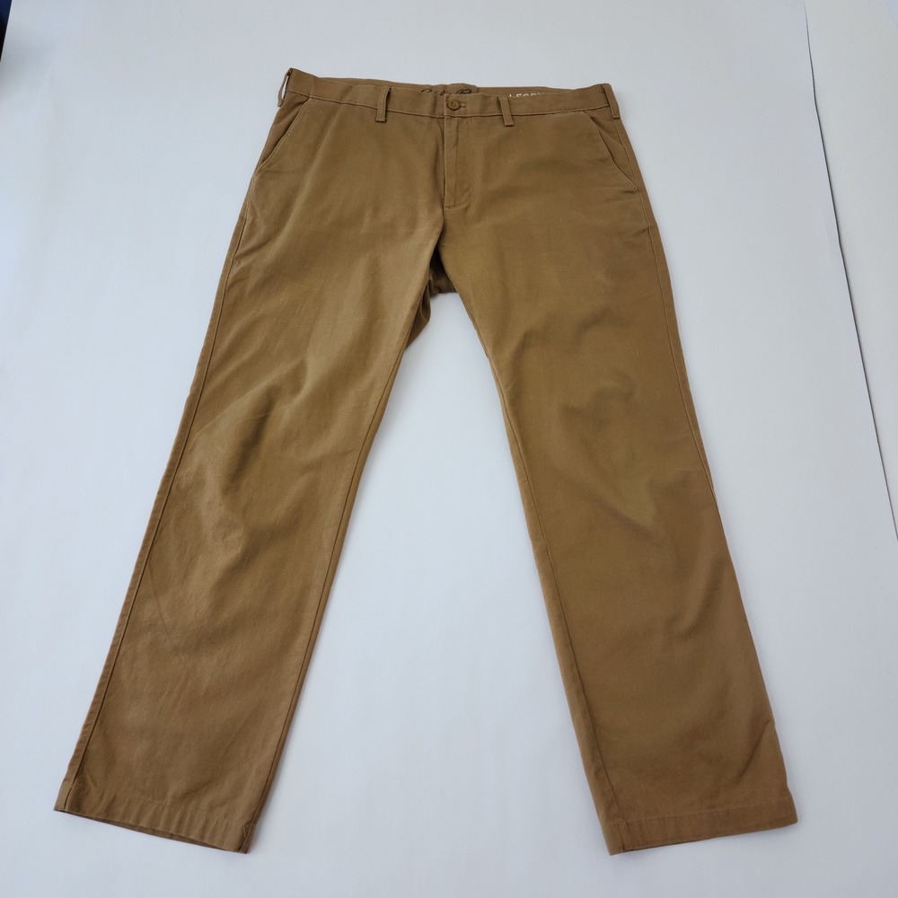 Eddie‎ Bauer Legend Washed Chino Pants Mens 40x34 Brown Khaki Straight Leg Twill